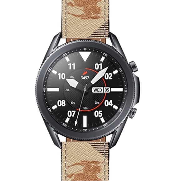 22MM PREMIUM LEATHER DESIGN SMART WATCH BANDS GALAXY GEAR S3 FRONTIER TAN PLAID - Picture 1 of 6